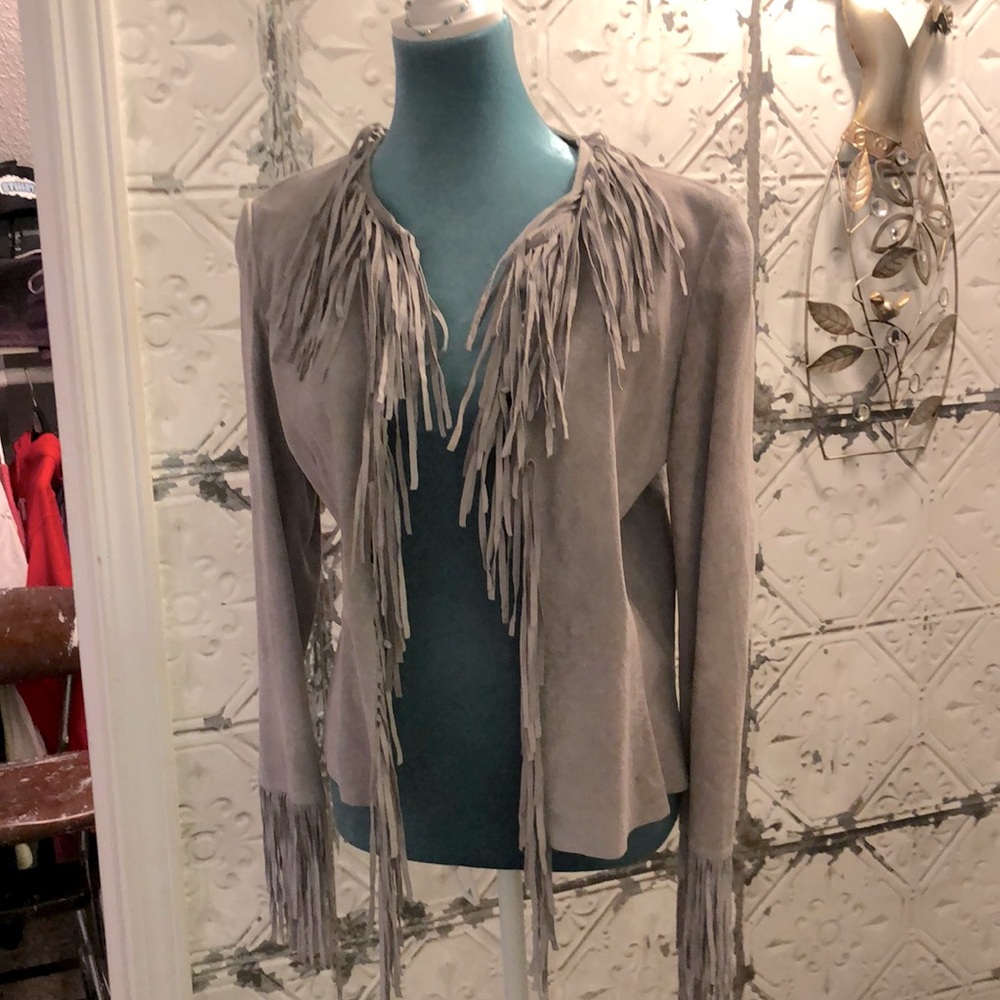 BEBE (L) Grey SUEDE JACKET